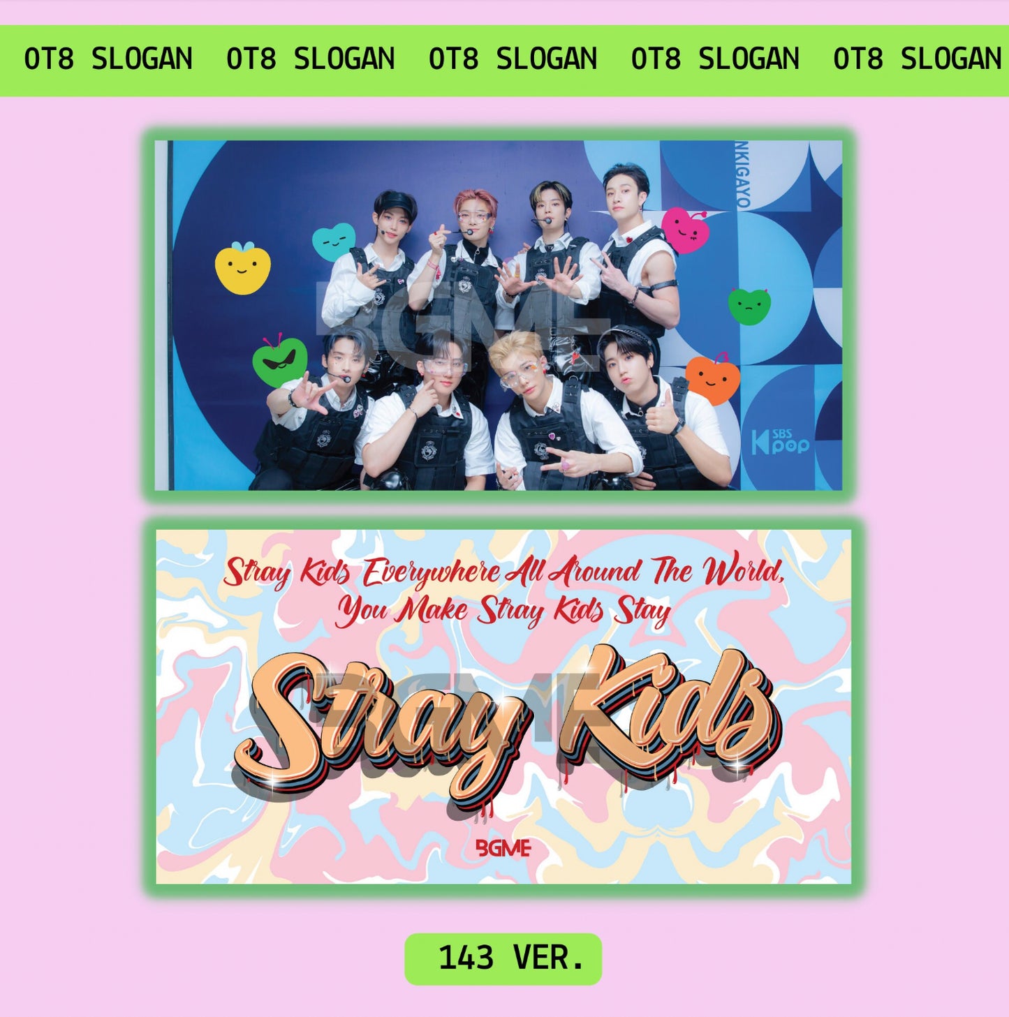 Stray Kids Fabric Slogan