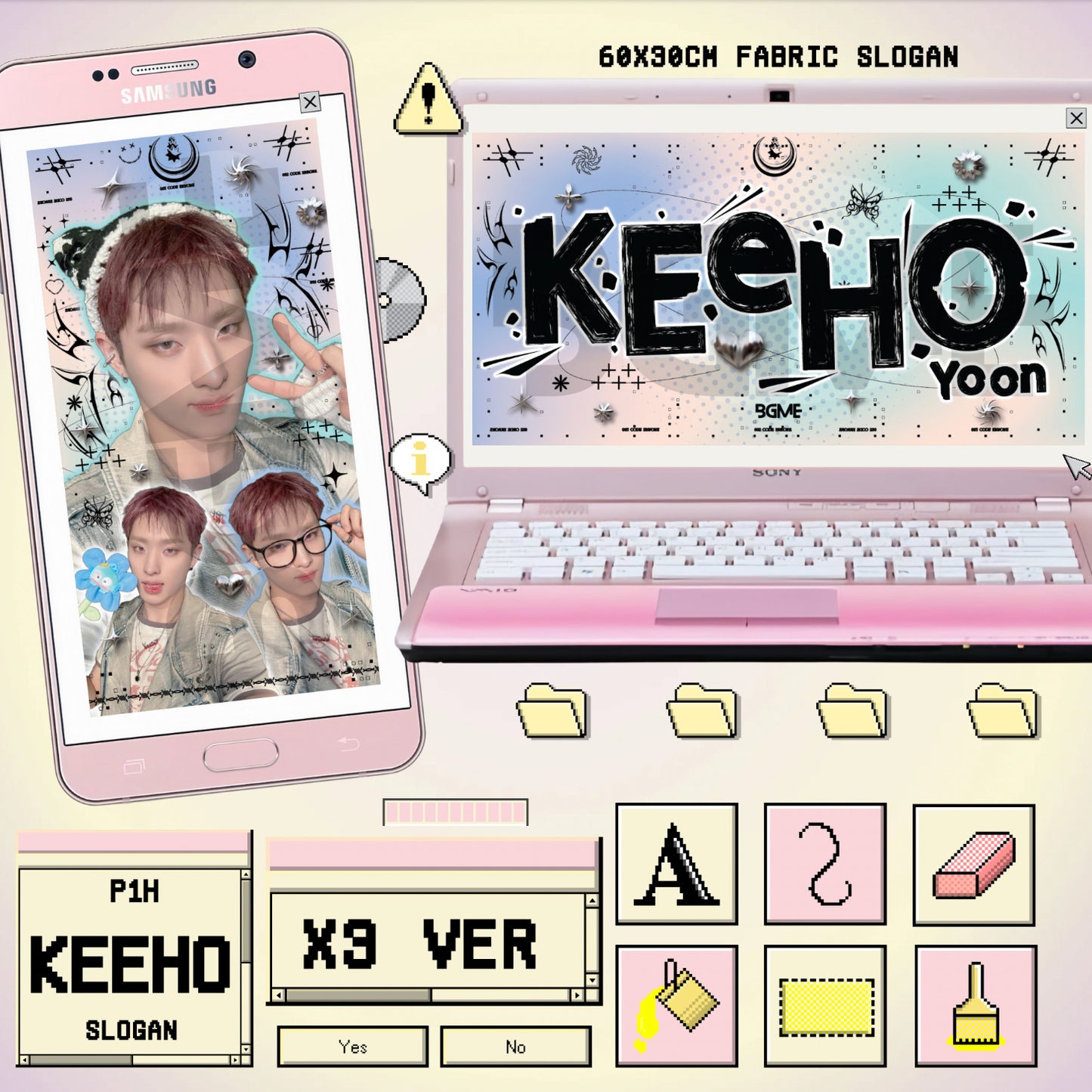 P1Harmony Fabric Slogan
