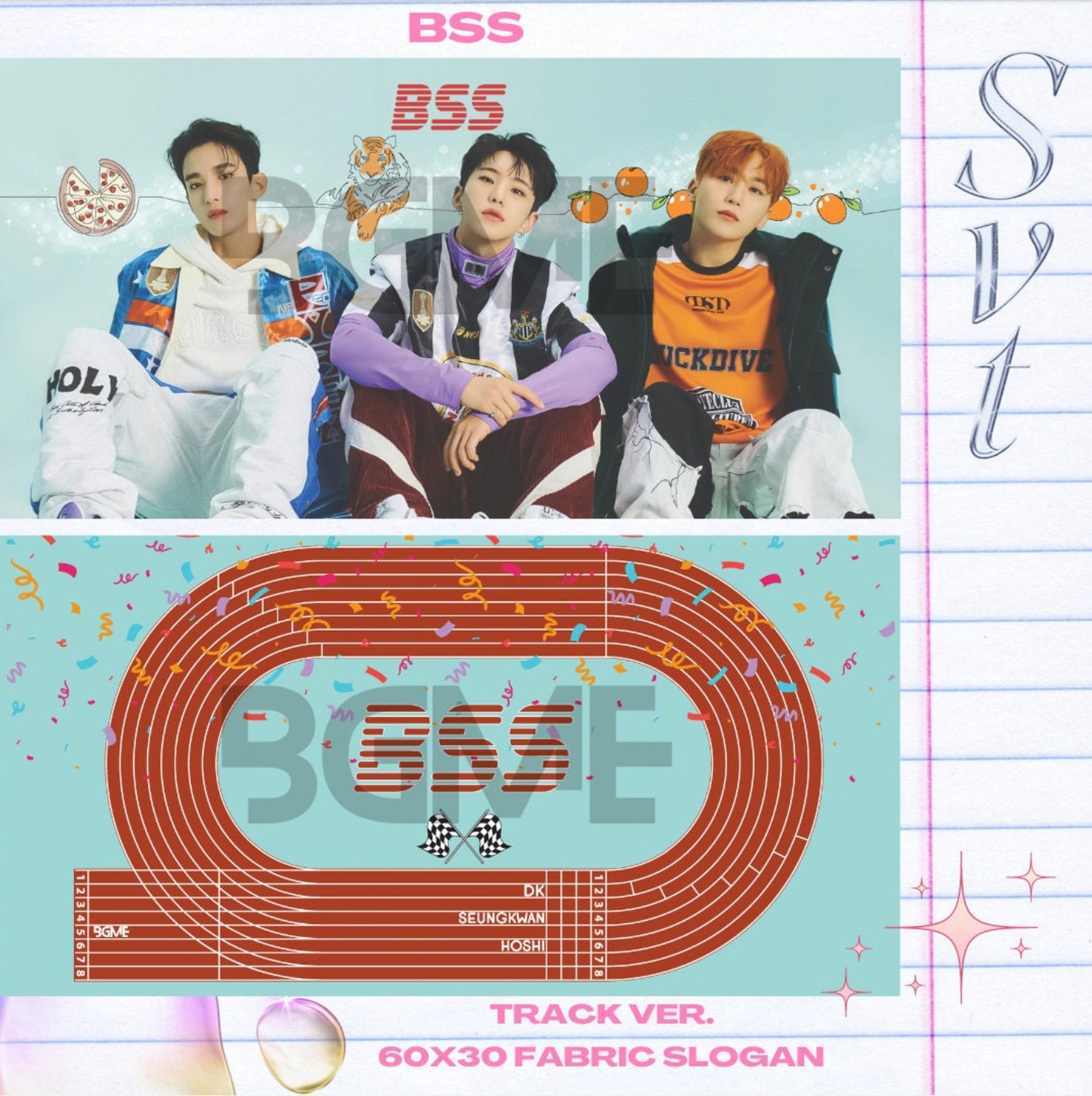 Seventeen Fabric Slogan