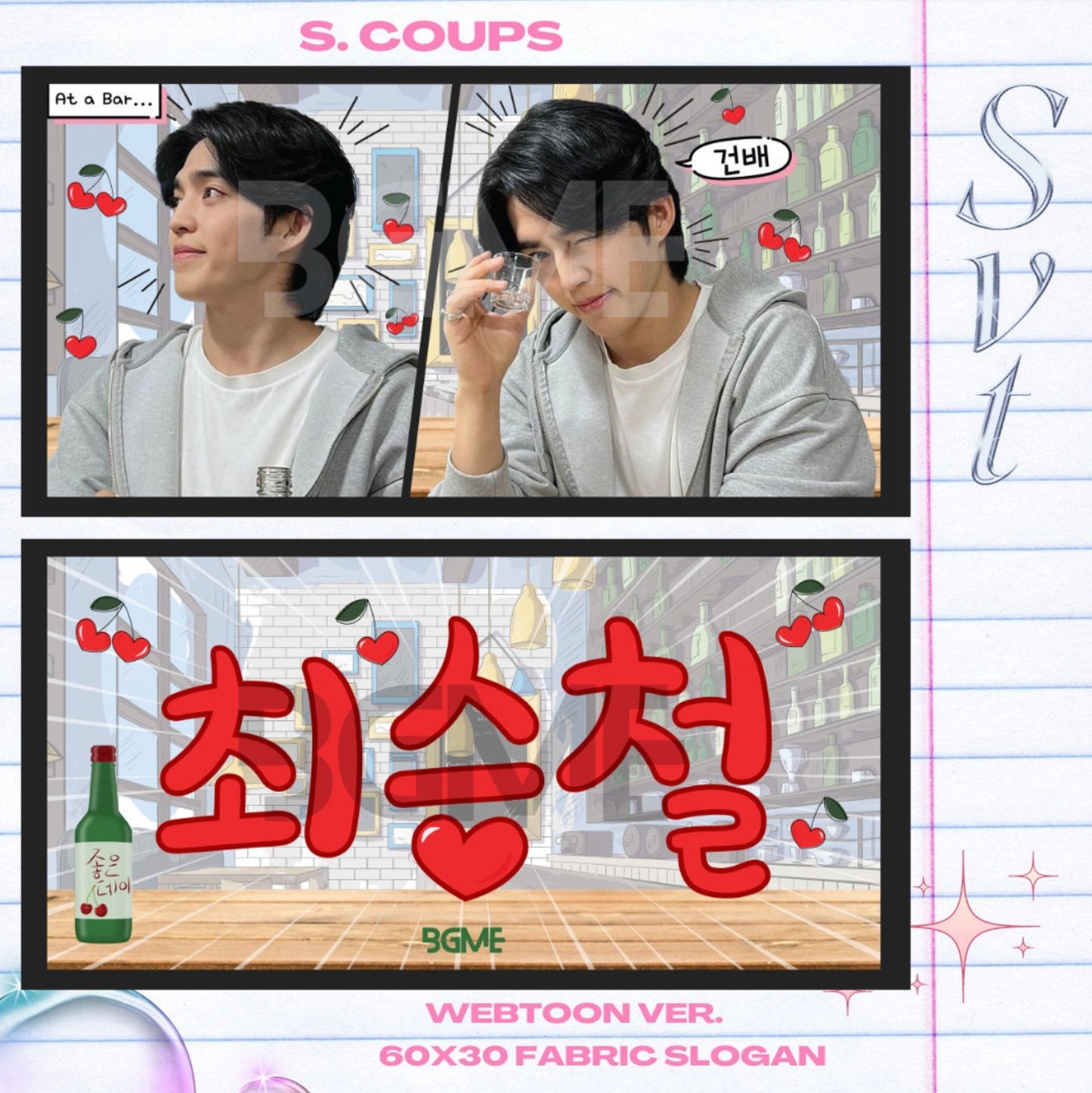 Seventeen Fabric Slogan