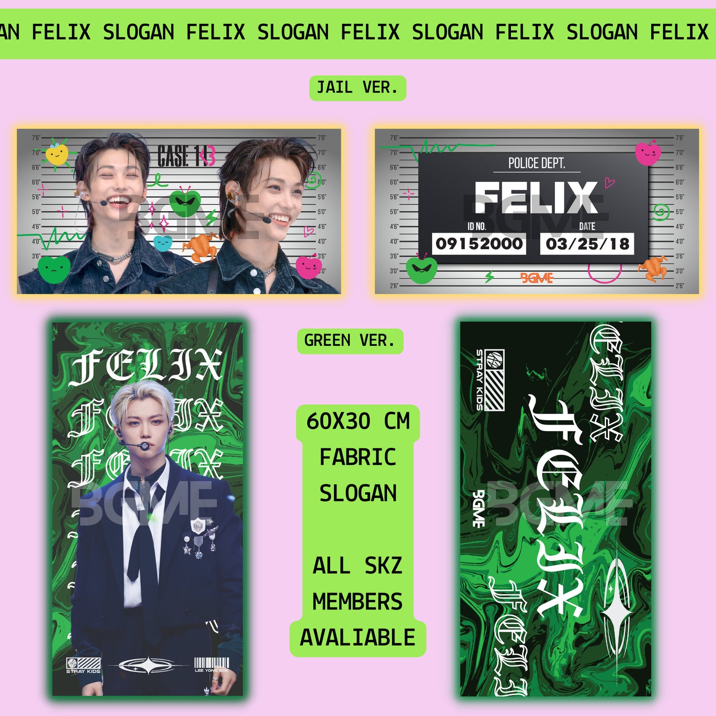 Stray Kids Fabric Slogan