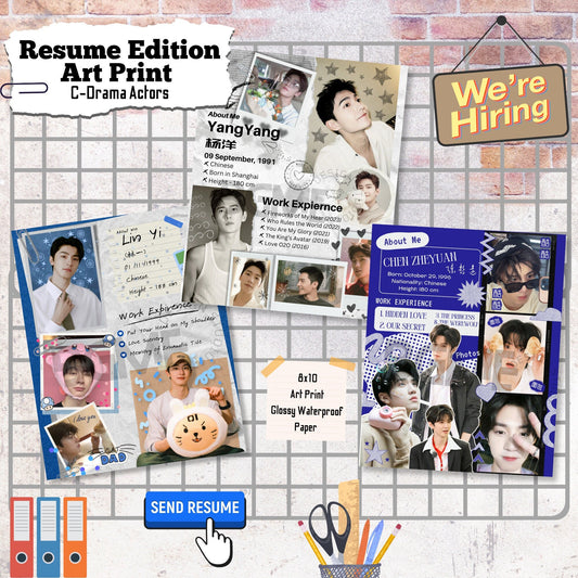 C-Drama/K-Drama Actors Resume Prints (Designed & Custom Options)